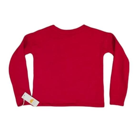 C&C California Kids "Lets Take An Elfie" Graphic Sweatshirt in Red SM 6/6X $28 - Picture 2 of 5